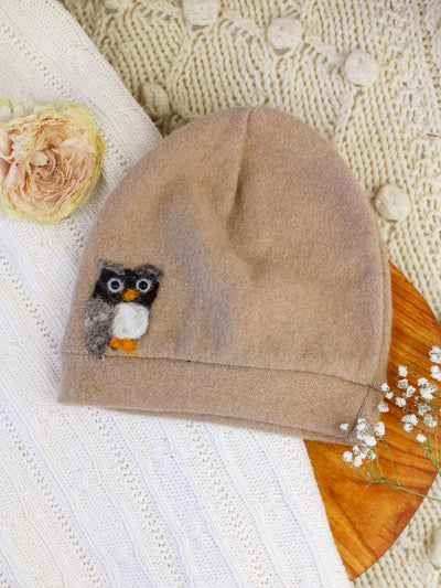 Owl Cashmere Hat - Toddler