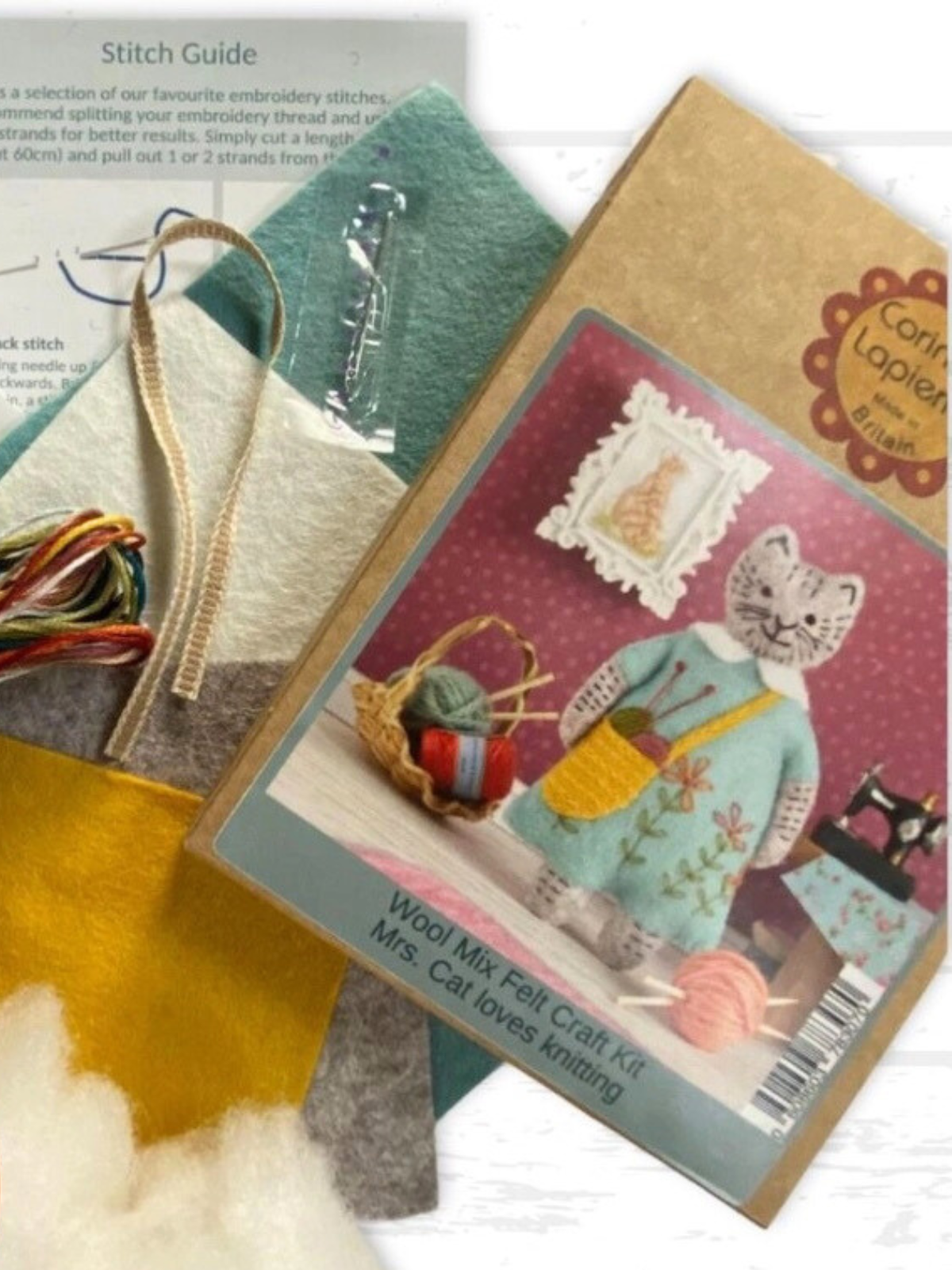 Mrs. Cat Loves Knitting Felt Craft Kit