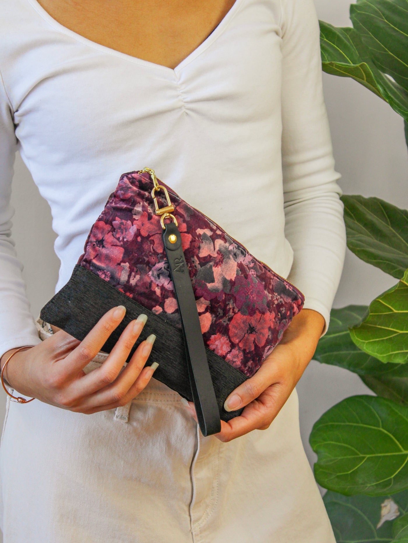 The Verbena Velvet Wristlet