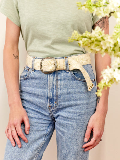 Blanca Flor Embroidered Wide Belt