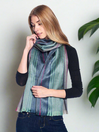 Brushed Alpaca Striped Scarf