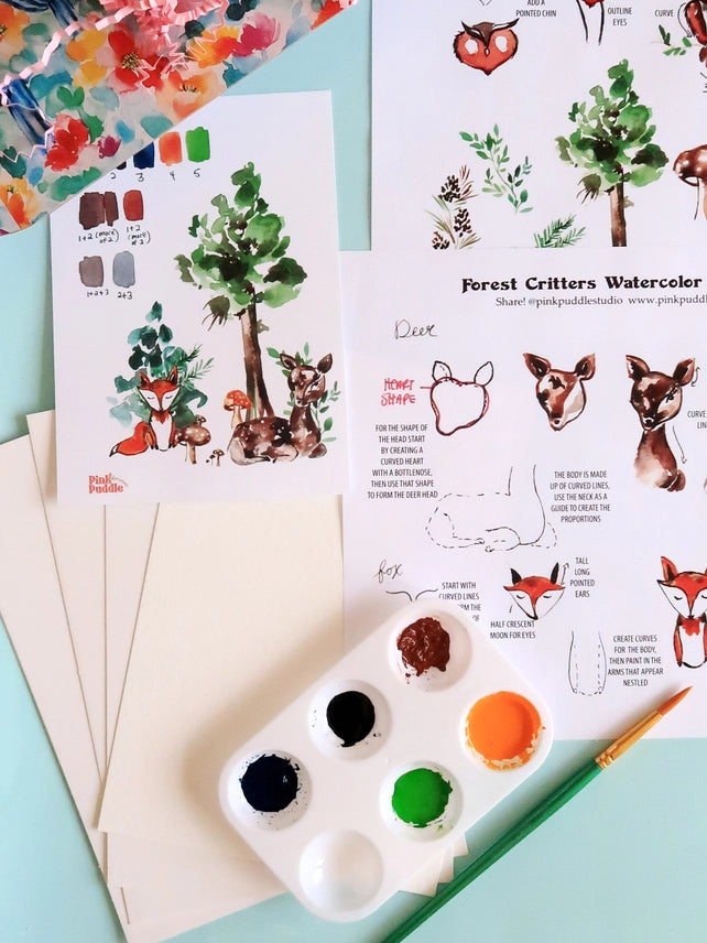 Watercolor Craft Kit Forest Critters