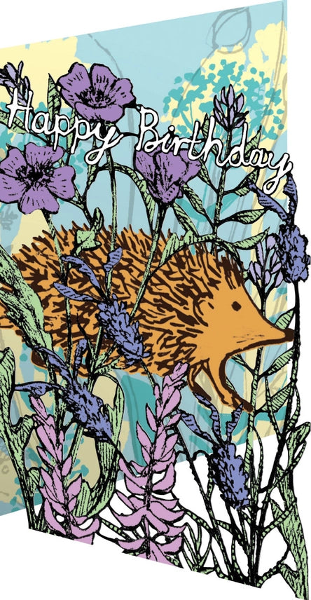 Hedgehog Lasercut  Birthday Card