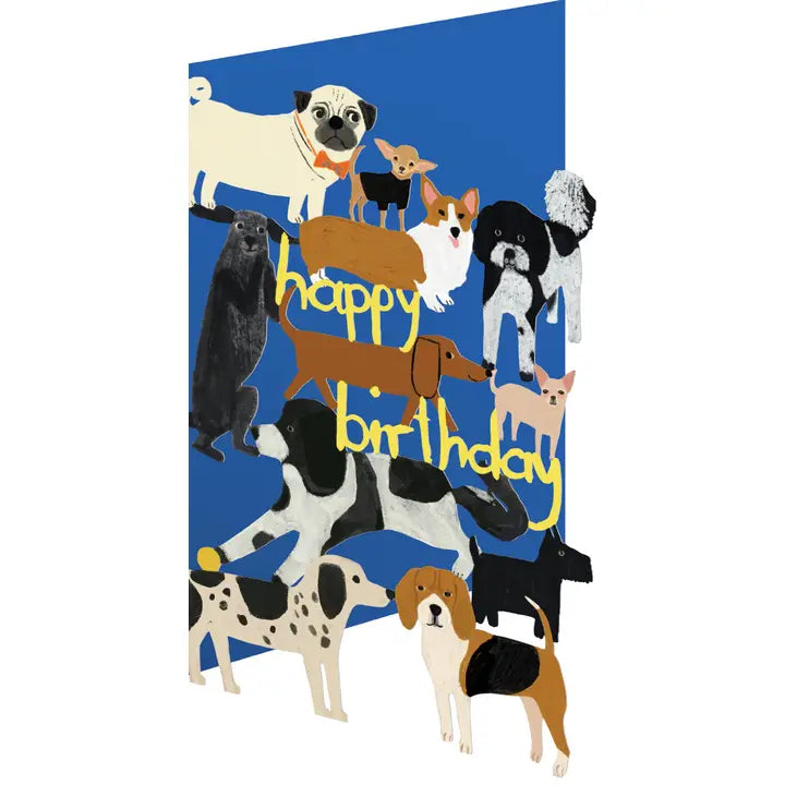 Playful Dogs Lasercut Birthday Card