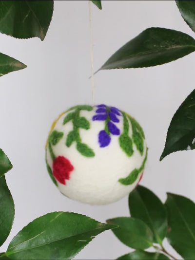 Hand Felted Wool Ball Ornament  - Bouquet