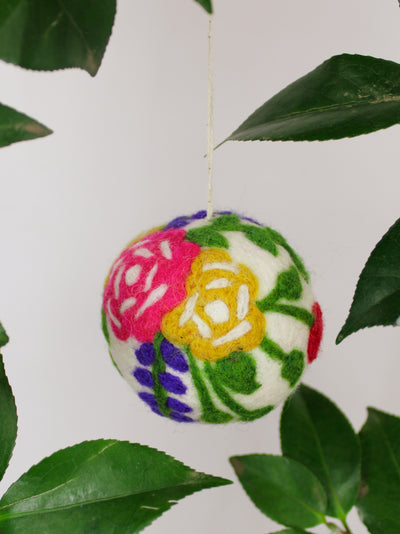 Hand Felted Wool Ball Ornament  - Bouquet