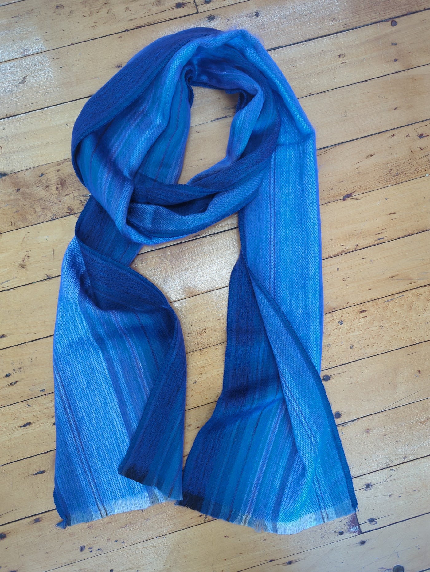 Brushed Alpaca Skinny Stripe Scarf