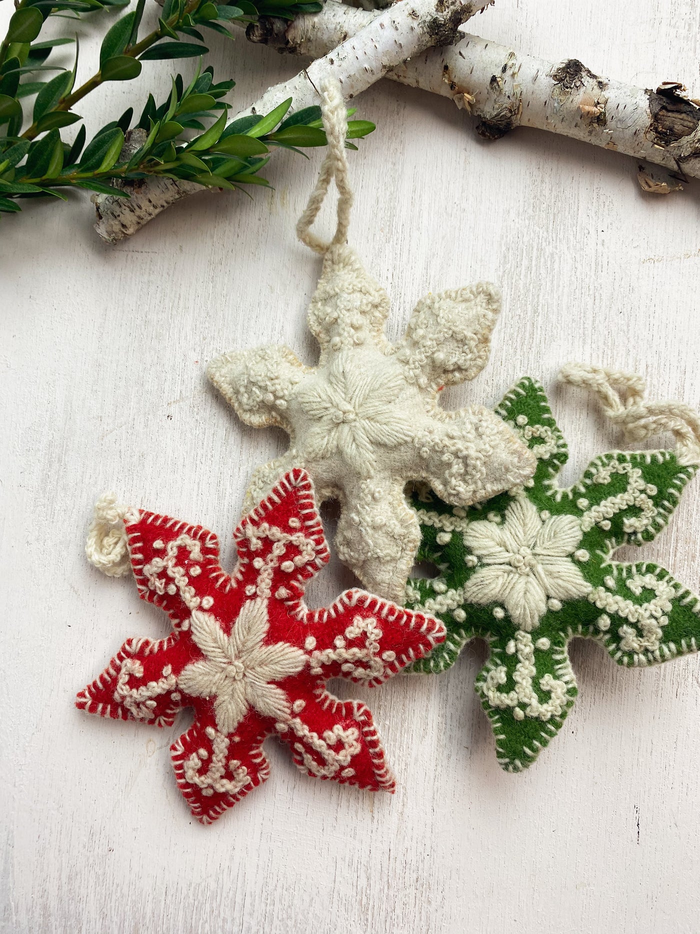 Embroidered Snowflake Ornament