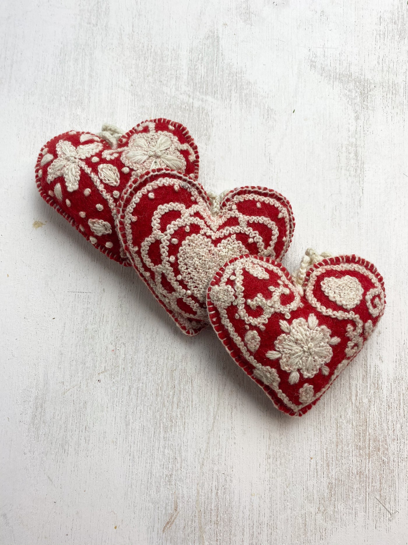 Embroidered Felt Heart Ornament